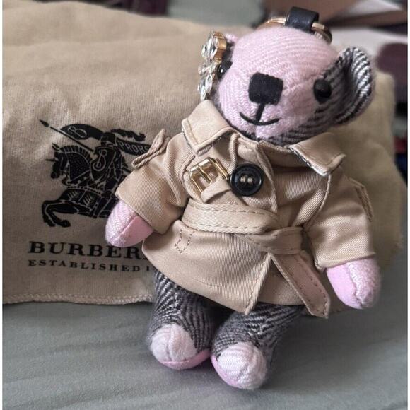 NWT Authentic Burberry Cashmere Thomas Bear Bag Charm/ Key Ring With Box And DB - Picture 1 of 6